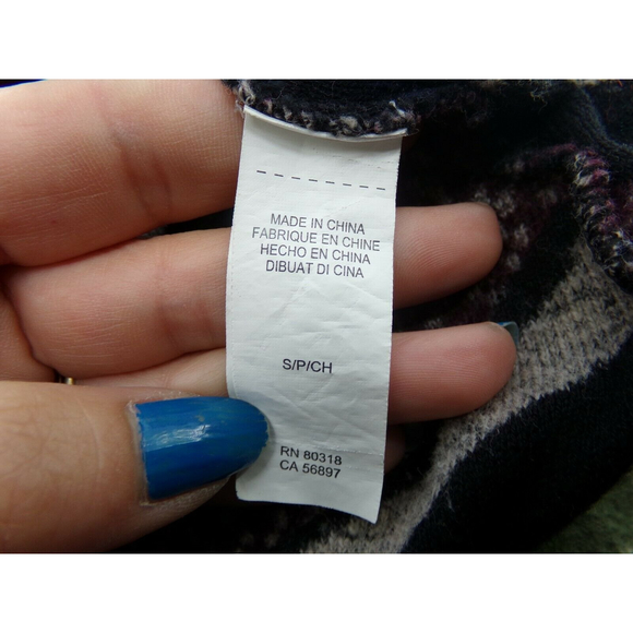 Lucky Brand Cardigan Open Front Sweater Wrap Boho Burgandy SM Last Man Standing - Picture 8 of 11